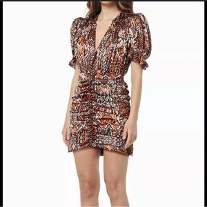 Elliatt Adamite Multicolor Puff Sleeve Dress Size S